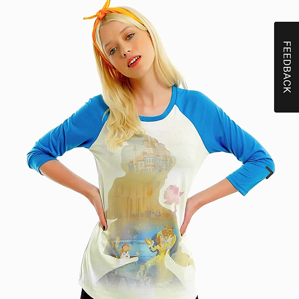 **ISO**Beauty and the Beast Raglan Shirt Hot Topic